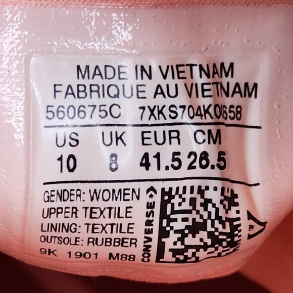 Converse Chuck Taylor All Star Pink Lift Platform Canvas Sneakers - Picture 9 of 9